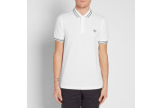 FRED PERRY TRAMLINE TIPPED POLO - White