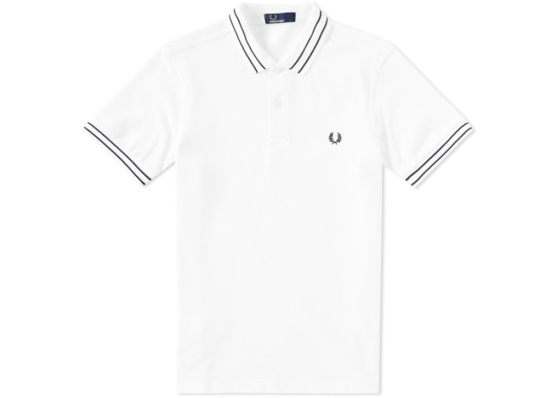 FRED PERRY TRAMLINE TIPPED POLO - White