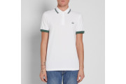 FRED PERRY SOLID CUFF PIQUE POLO - White