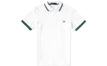 FRED PERRY SOLID CUFF PIQUE POLO - White