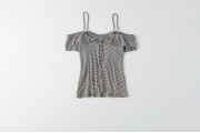 AEO SOFT & SEXY OFF-THE-SHOULDER T-SHIRT - Chalk