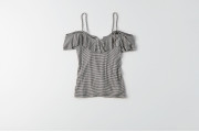 AEO SOFT & SEXY OFF-THE-SHOULDER T-SHIRT - Chalk