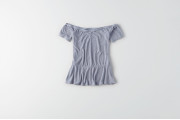 AEO SOFT & SEXY OFF-THE-SHOULDER T-SHIRT - Stone Gray