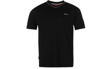 Slazenger V Neck T-Shirt - Black