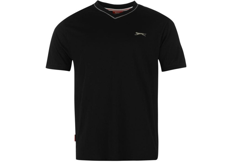 Slazenger V Neck T-Shirt - Black