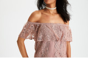 AEO OFF-THE-SHOULDER LACE TOP - Blush
