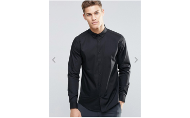 ASOS Regular Fit Smart Shirt With Button Down Collar In Black