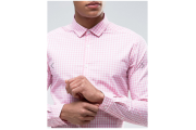 ASOS Smart Stretch Slim Poplin Gingham Check Shirt In Pink