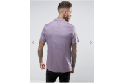 ASOS Regular Fit Viscose Shirt With Revere Collar In Lilac