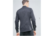 ASOS Slim Twill Shirt With Stretch In Black