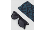 ASOS Square Sunglasses In Black With Leopard Arms