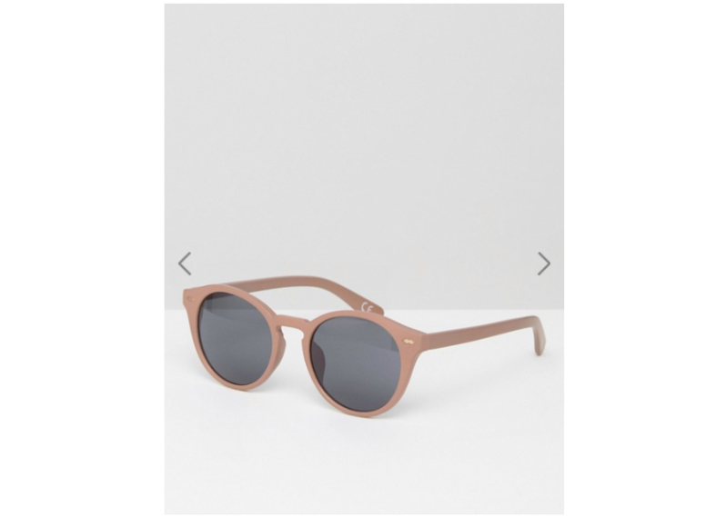 ASOS Round Sunglasses In Dusky Pink