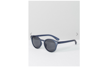 ASOS Round Sunglasses In Matte Blue - Blue