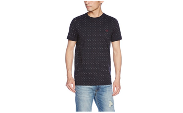 FRED PERRY Square Print T-Shirt - NAVY