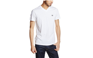 FRED PERRY V NECK T-SHIRT - White