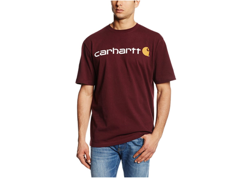 Carhartt Men's Signature Logo Short-Sleeve Midweight Jersey T-Shirt K195 - Port
