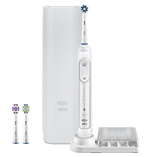 Oral-B Pro 7500 SmartSeries Electric Rechargeable Toothbrush with 3 Replacement Brush heads, Bluetooth Technology and Travel Case, Powered by Braun