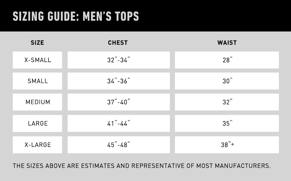 Tops Size Chart